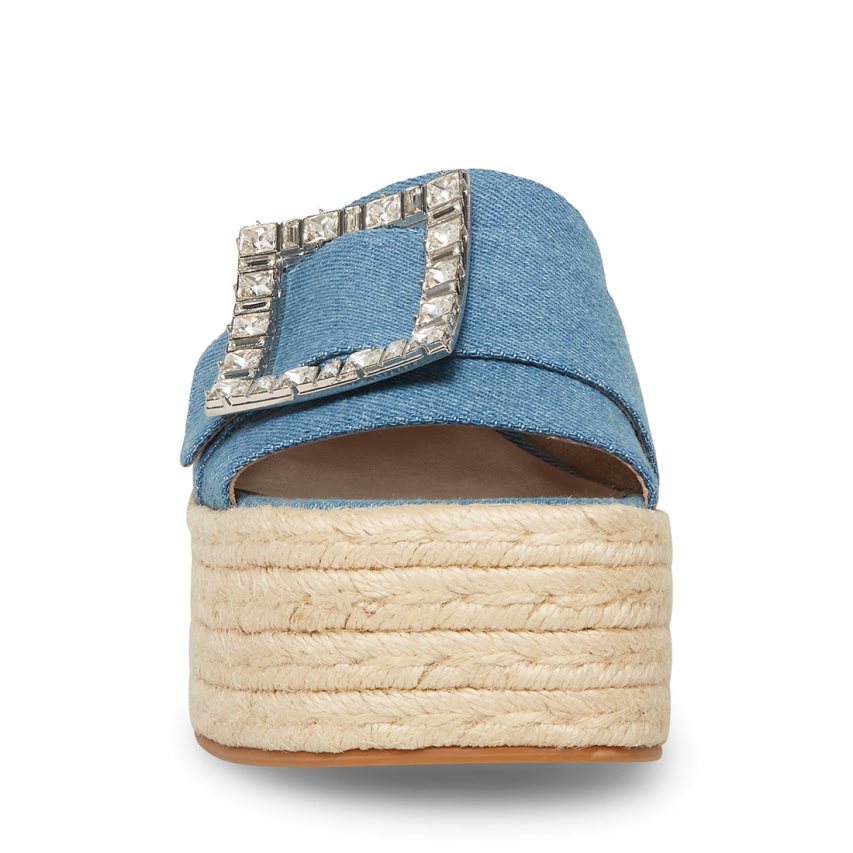 Sandalias de Plataforma Steve Madden Solana Denim Fabric Mujer Azules | ES XS68ES